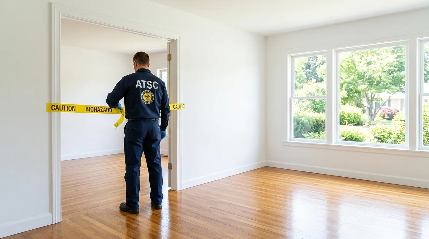 Certified biohazard cleanup crew performing Decomposition Cleanup in Greensburg